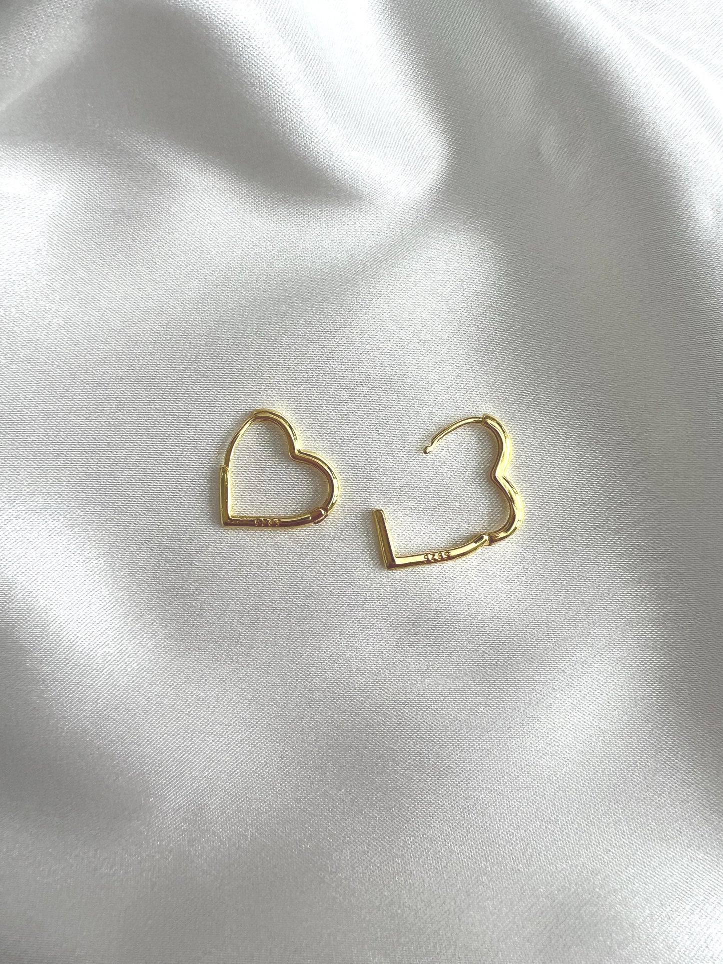 Dainty Heart Hoop Earrings | Solid Sterling Silver | 18K Gold Filled | Hypoallergenic