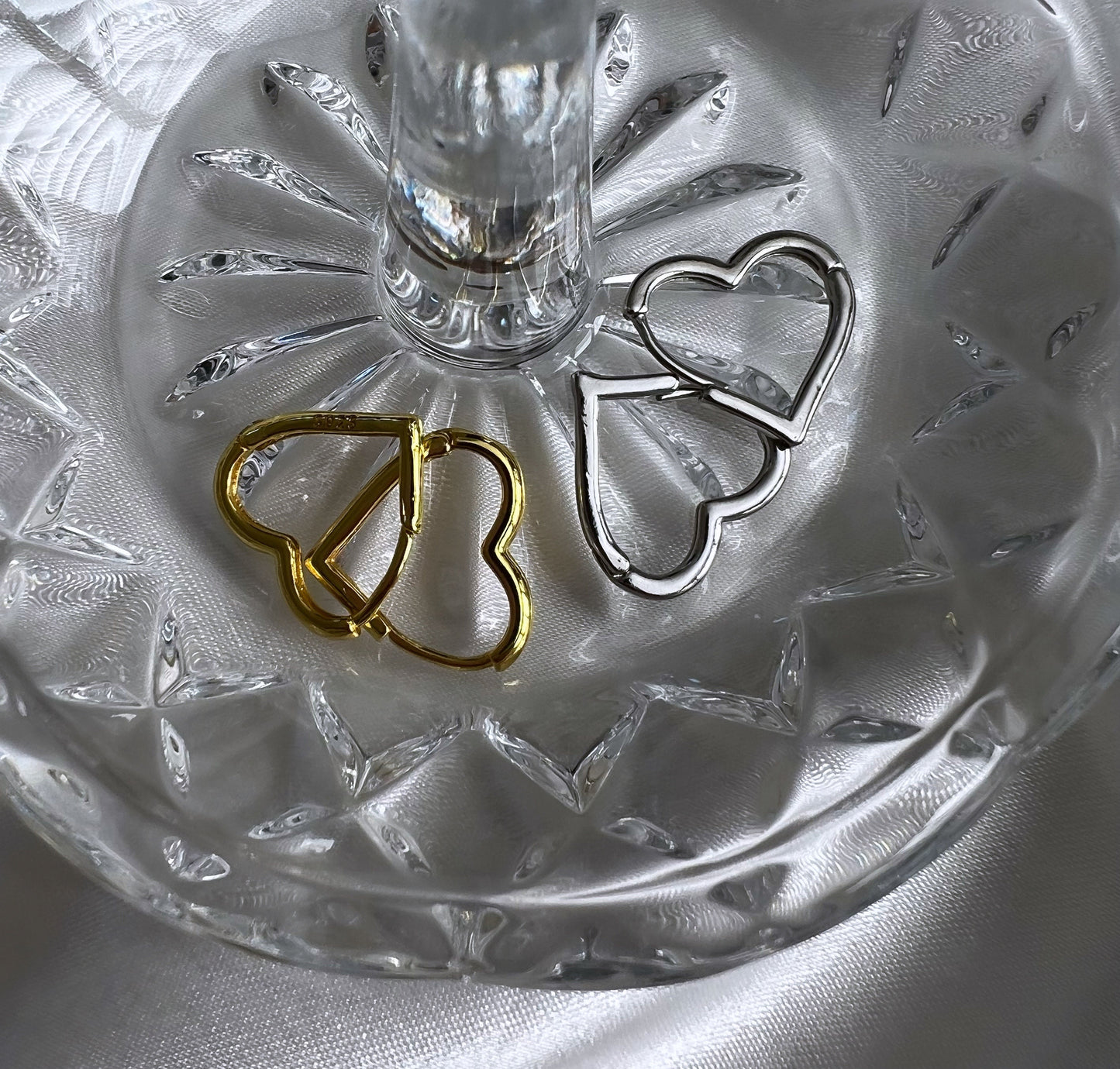 Dainty Heart Hoop Earrings | Solid Sterling Silver | 18K Gold Filled | Hypoallergenic