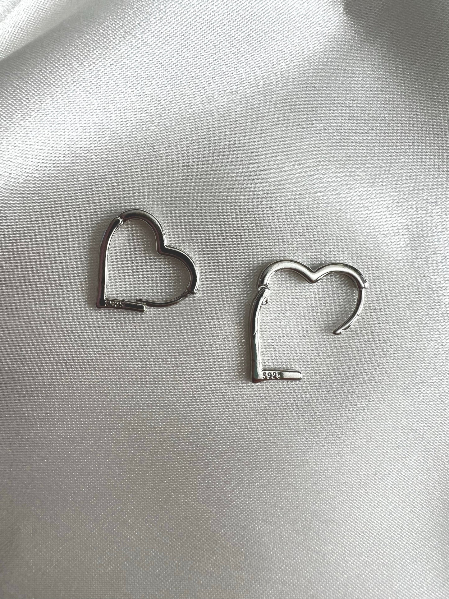 Dainty Heart Hoop Earrings | Solid Sterling Silver | 18K Gold Filled | Hypoallergenic