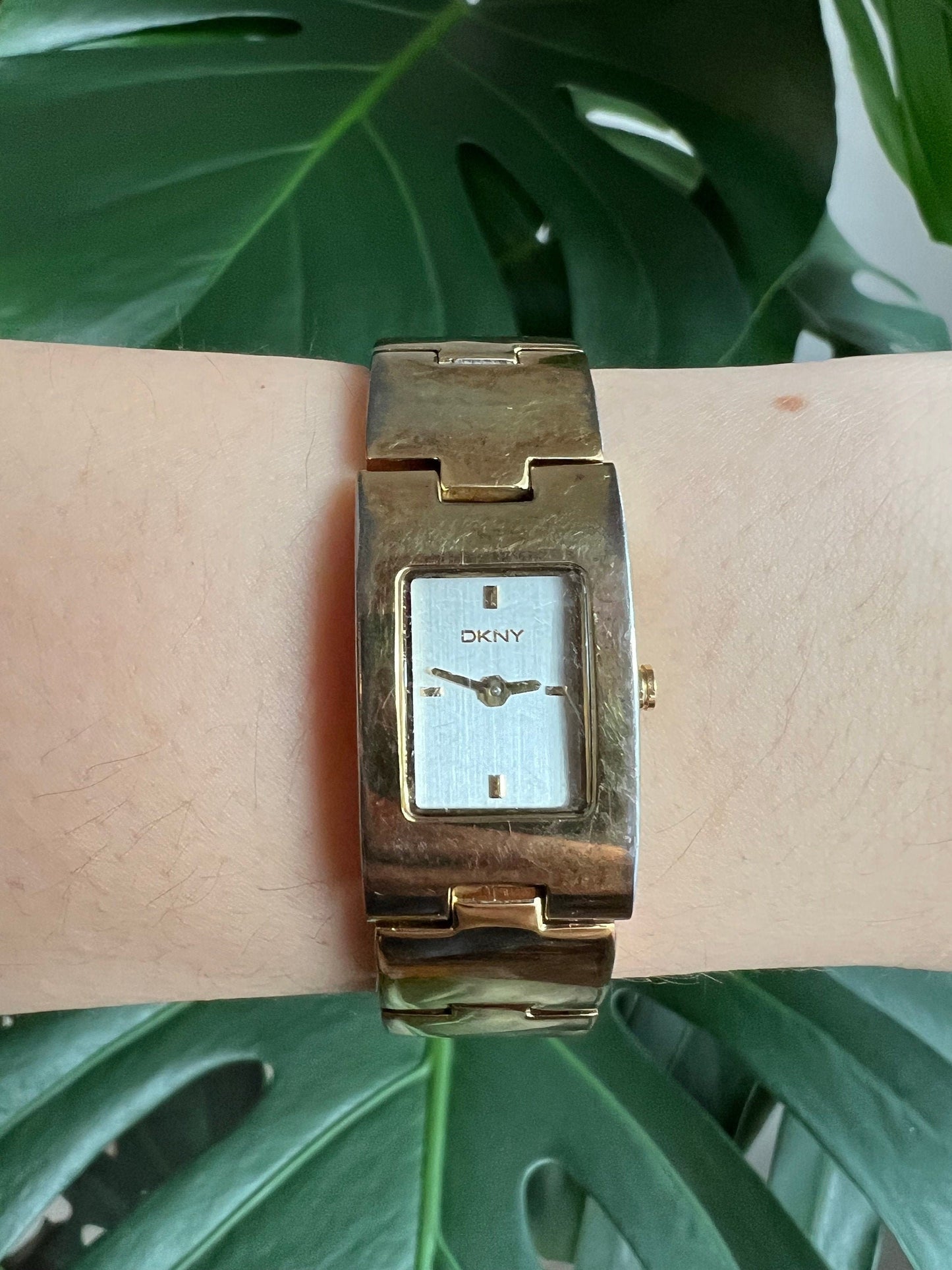 Vintage Dkny  Women’s Watch | Gold Rectangle Dial | Gold Tone