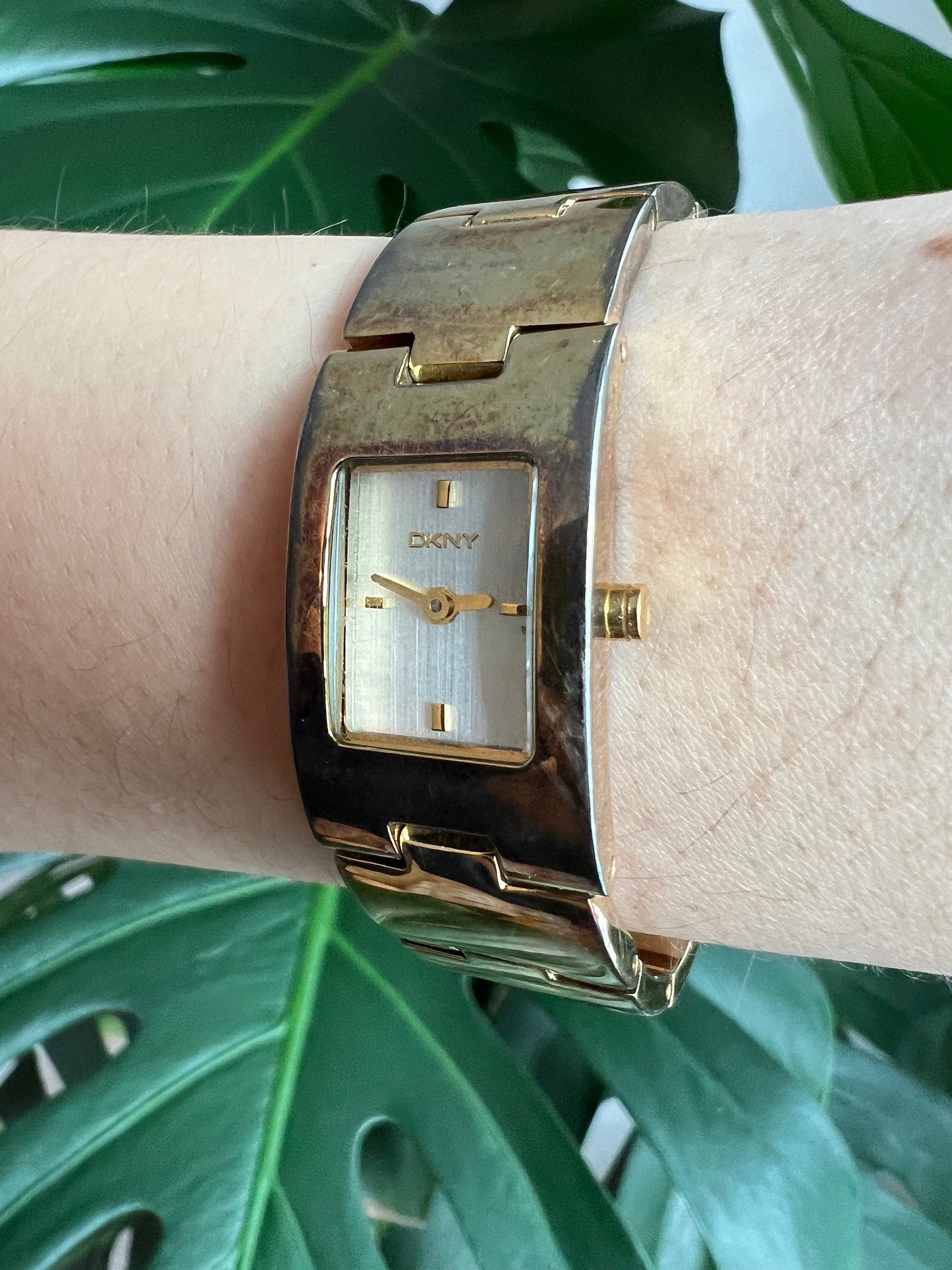 Vintage Dkny  Women’s Watch | Gold Rectangle Dial | Gold Tone