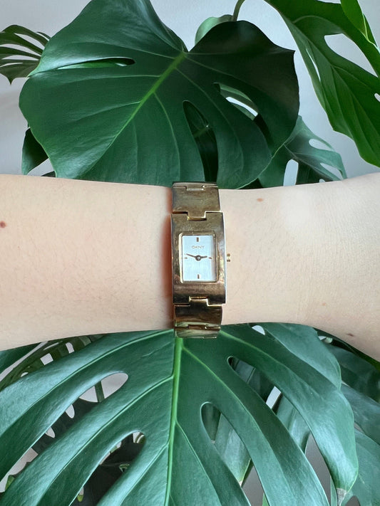 Vintage Dkny  Women’s Watch | Gold Rectangle Dial | Gold Tone