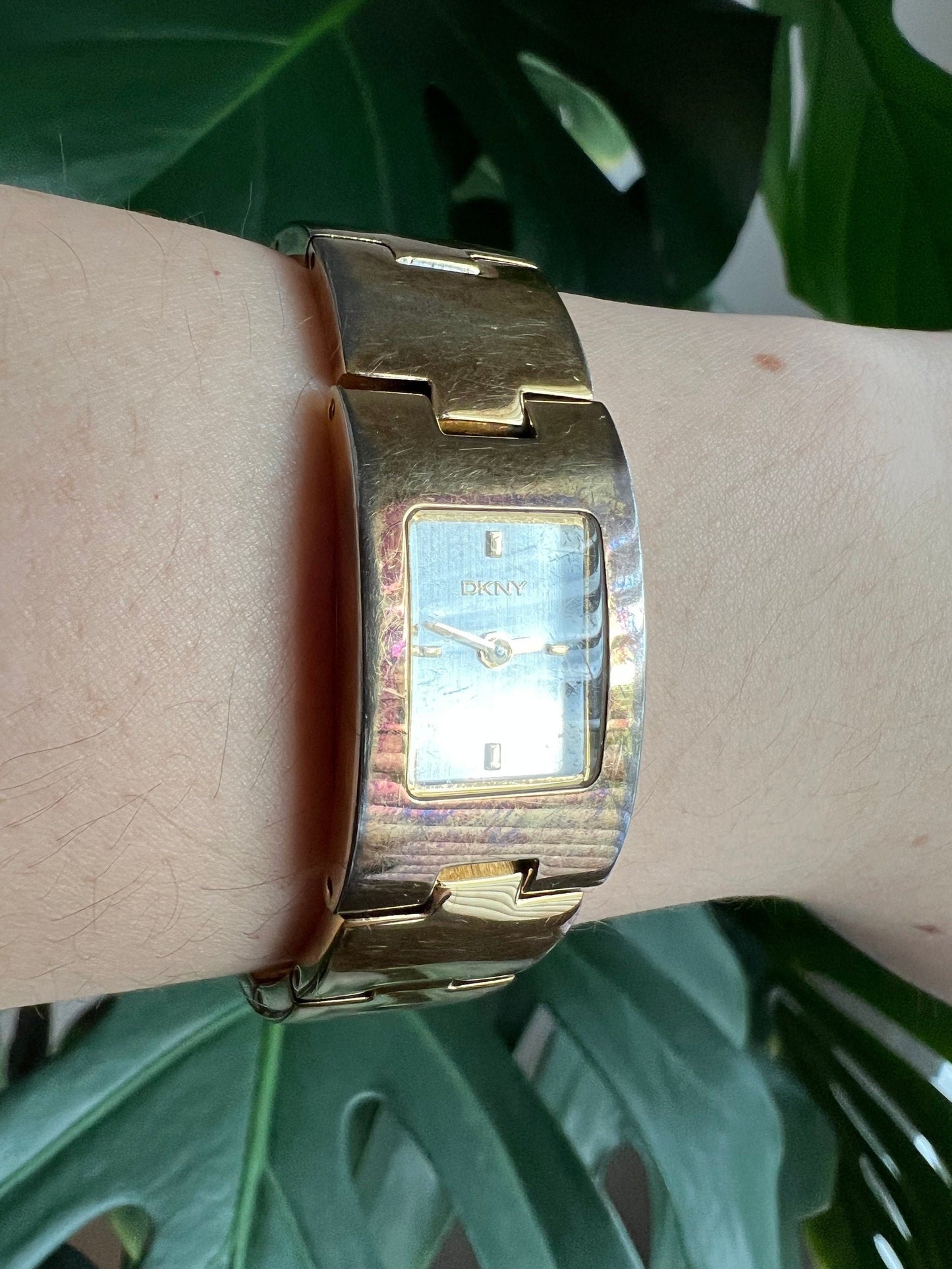 Vintage Dkny  Women’s Watch | Gold Rectangle Dial | Gold Tone