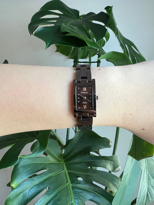 Vintage Armitron Dainty Women’s Watch | Tank Brown Dial | Brown Tone