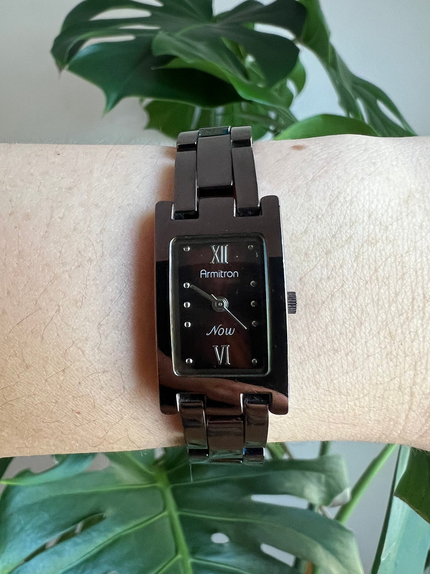 Vintage Armitron Dainty Women’s Watch | Tank Brown Dial | Brown Tone