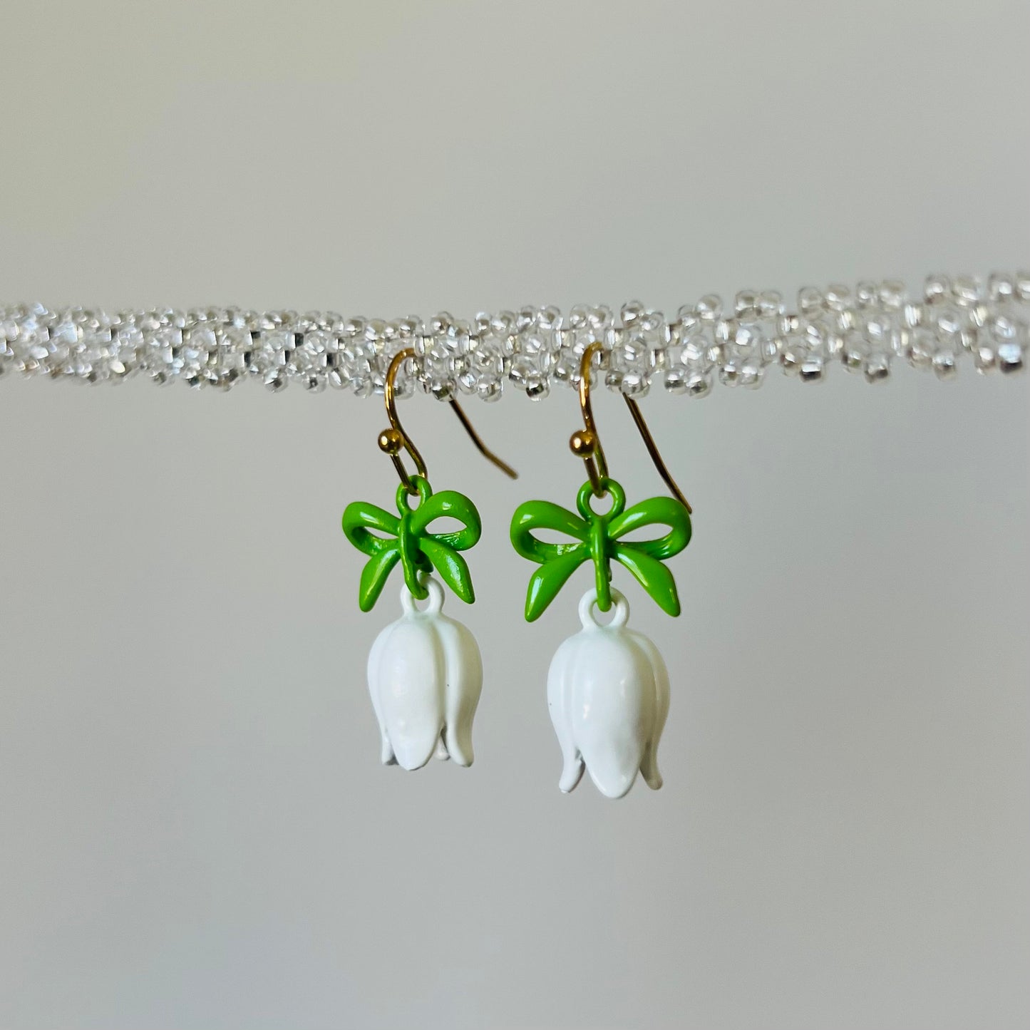 Dainty Lily of the Valley Dangle Earrings | 18K Gold Filled | Hypoallergenic