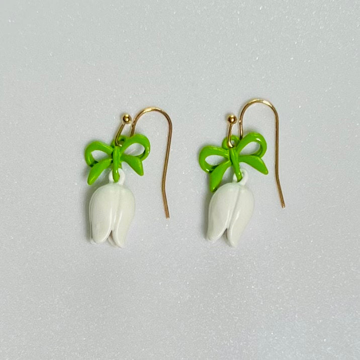 Dainty Lily of the Valley Dangle Earrings | 18K Gold Filled | Hypoallergenic