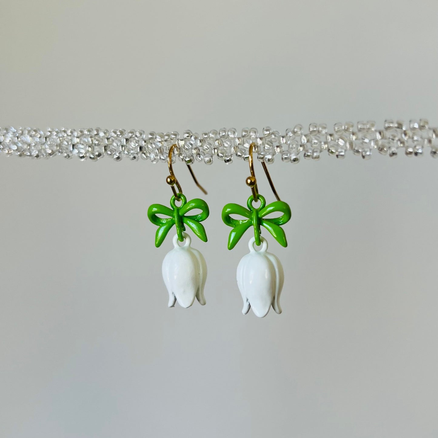 Dainty Lily of the Valley Dangle Earrings | 18K Gold Filled | Hypoallergenic