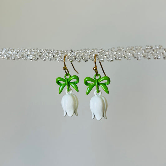 Dainty Lily of the Valley Dangle Earrings | 18K Gold Filled | Hypoallergenic